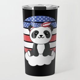 Panda For Fourth Of July America Flag Usa Travel Mug