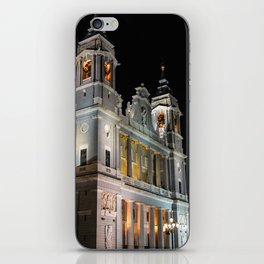 Spain Photography - Catedral De La Almudena Under The Night Sky iPhone Skin