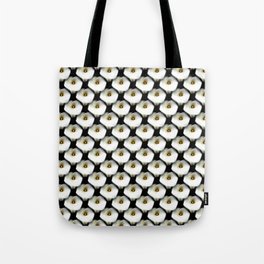 Artistic Single Heart Shaped Calla Lily Isolated On Black Pattern Tote Bag