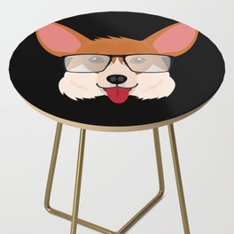 Dog With Glasses Puppy Cute Music Side Table