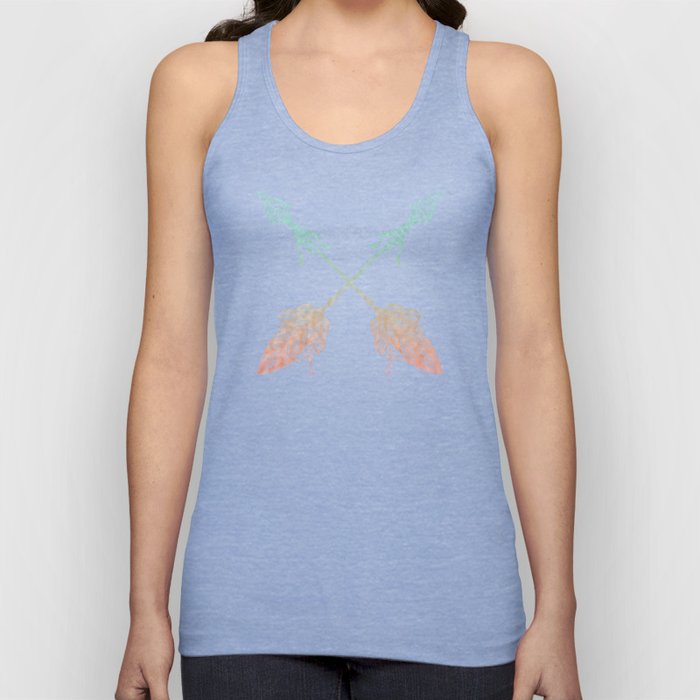 Arrows Turquoise Coral on Navy Tank Top