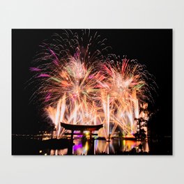 Theme Park Fireworks 1 Canvas Print