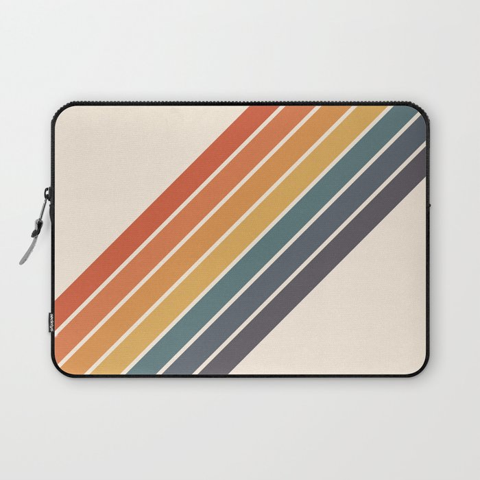 Arida -  70s Summer Style Retro Stripes Laptop Sleeve