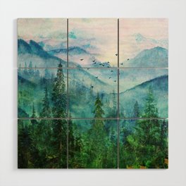 Spring Mountainscape Wood Wall Art