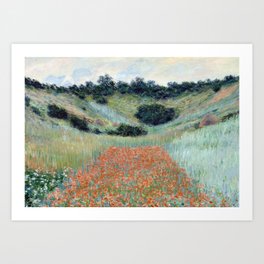 Claude Monet-Poppy Field in a Hollow near Giverny Art Print