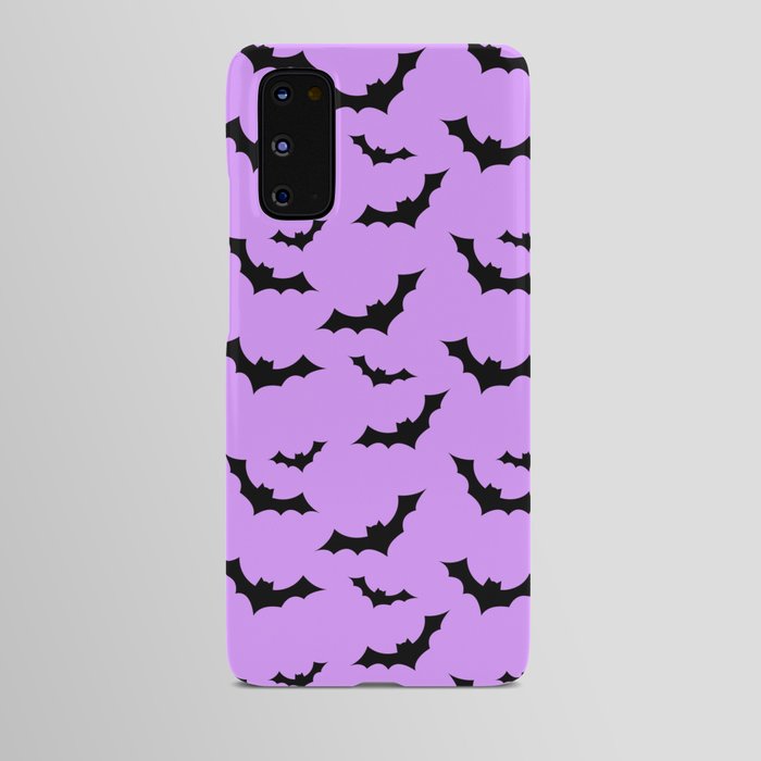 Black Bat Pattern on Purple Android Case