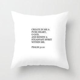 Psalm 51:10 Throw Pillow