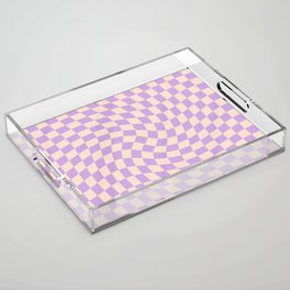 Check V - Lilac Twist — Checkerboard Print Acrylic Tray