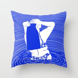swimmer sea Throw Pillow