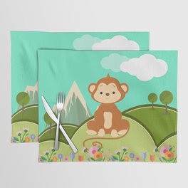 monkey in the meadow Placemat
