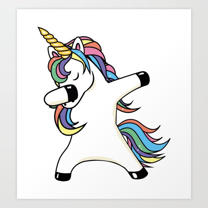 Dabbing Unicorn Art Print By Tingsy Society6