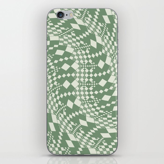 Warped Checks - Green iPhone Skin