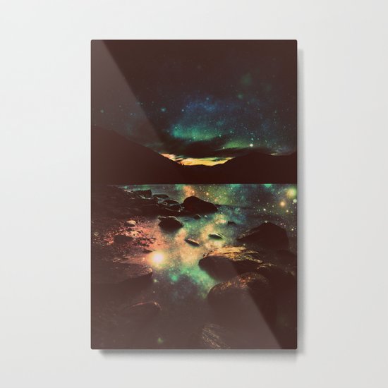 Dark Magical Mountain Lake Metal Print