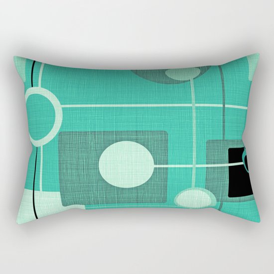 orbs and square emerald Rectangular Pillow