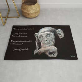 a Jane Goodall quote - black Rug