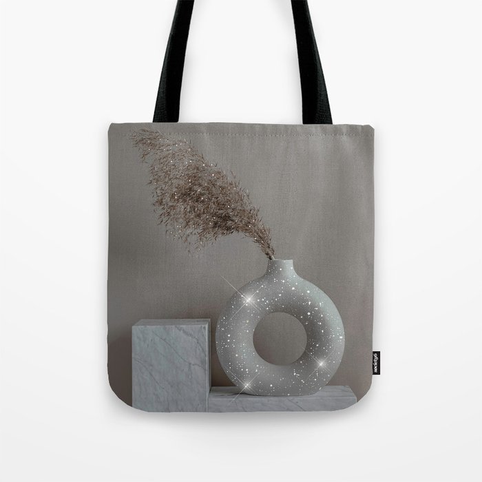 Glitter Aesthetic Pampas Grass Vase Tote Bag
