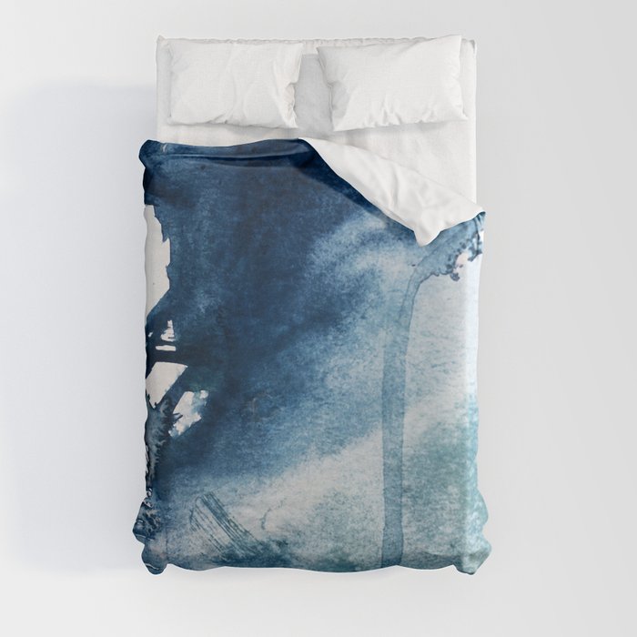 Pacific Grove: a pretty minimal abstract piece in blue by Alyssa Hamilton Art Duvet Cover