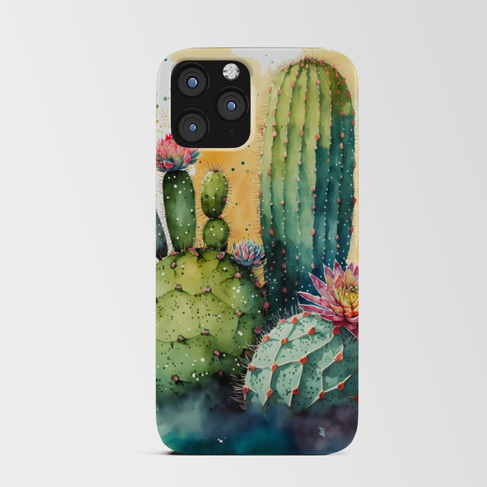 Cactus Watercolor iPhone Card Case