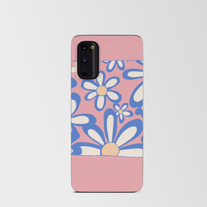 FlowerPower - Rose Blue Colourful Retro Minimalistic Art Design Pattern Android Card Case