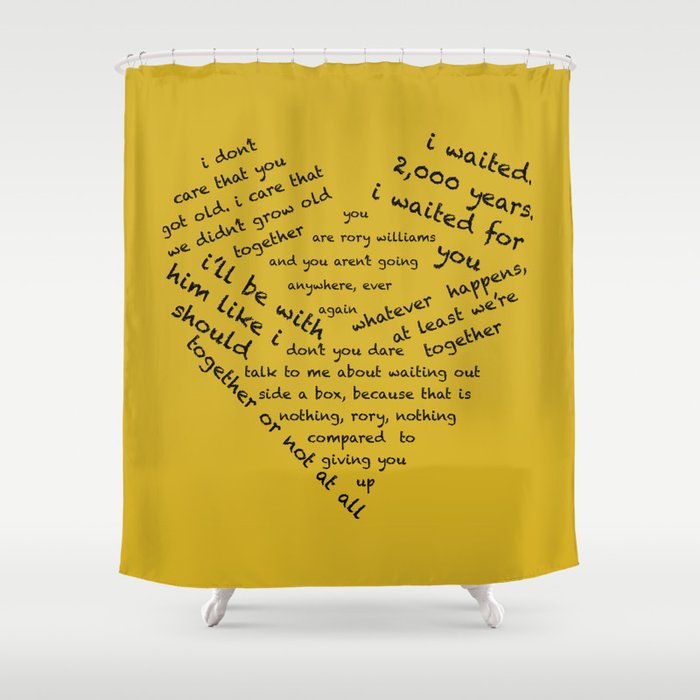 Quotes of the Heart - Amy/Rory (Black) Shower Curtain