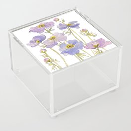 Lilac Anemone Flowers Acrylic Box