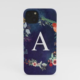 Personalized Monogram Initial Letter A Floral Wreath Artwork iPhone Case