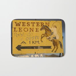 WESTERN LEONE Bath Mat | Vintage, Photo, West, Enniomorricone, Retro, Color, Western, Spaghettiwestern, Sergioleone 
