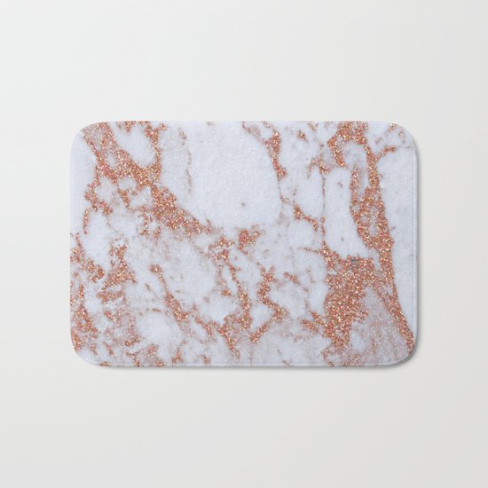 Intense rose gold marble Bath Mat
