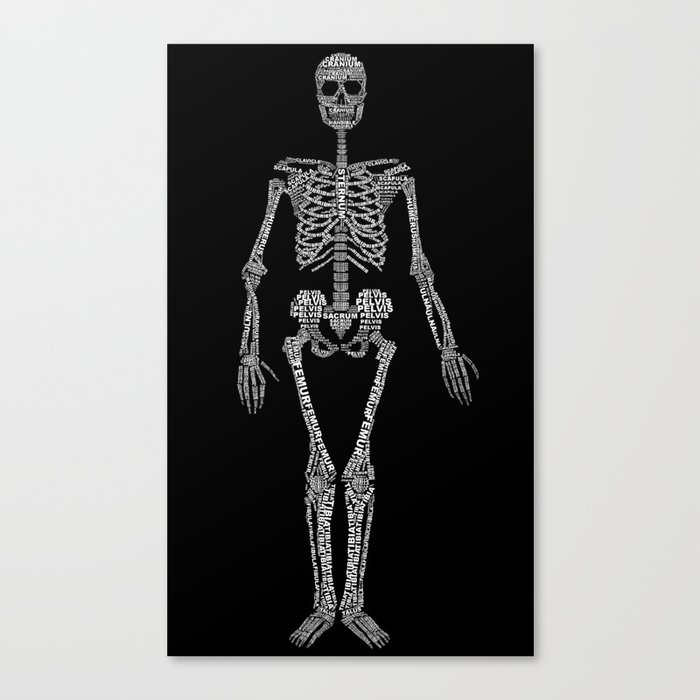 Skeleton Typography Canvas Print