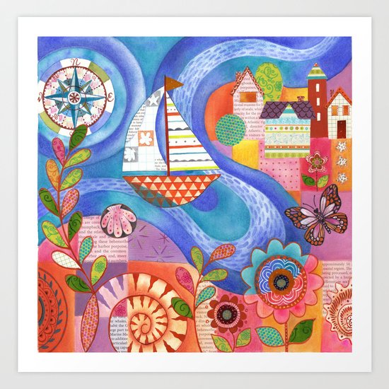 Summer Harbor Art Print