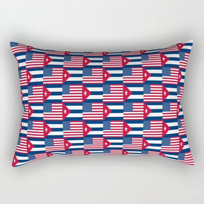 Mix of flag : usa and Cuba Rectangular Pillow