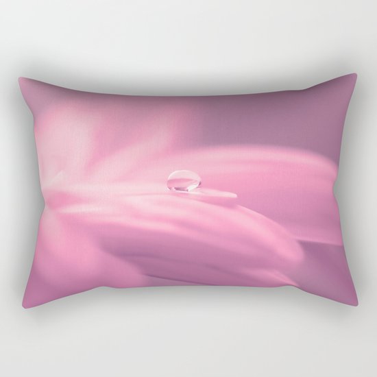Lonely droplet pink daisy flower - Floral on #Society6 Rectangular Pillow