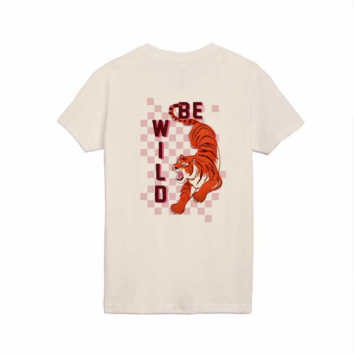 Be Wild - Tiger Typography Kids T Shirt