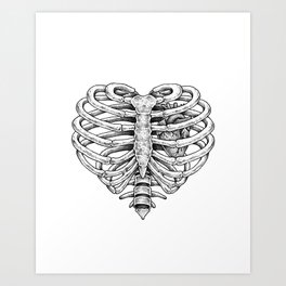 Rib Cage Heart Art Print