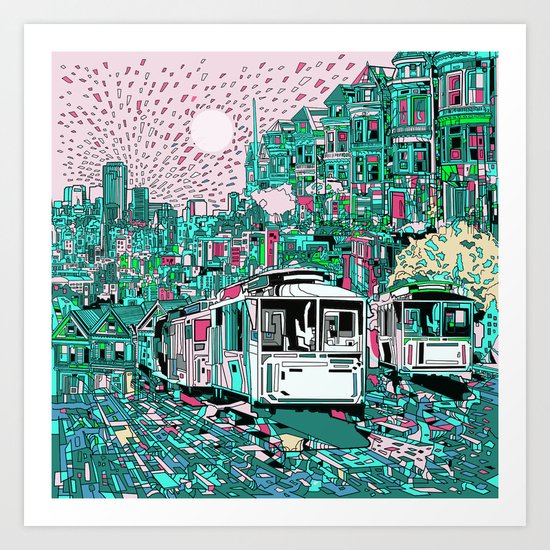 san francisco city skyline Art Print