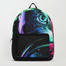 Space Cat Backpack | Pattern, Art, Anniversarygift, Digital, Rainbow, Green, Purple, Universe, Stars, Watercolor 