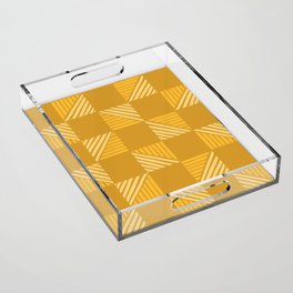 Abstract Shape Pattern 16 in Yellow Gold Shades Acrylic Tray