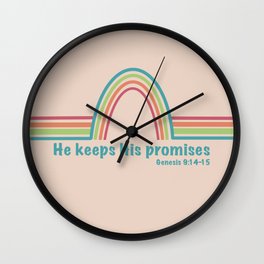 Retro Rainbow Promise Keeper Wall Clock