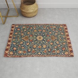 William Morris Floral Carpet Print Area & Throw Rug
