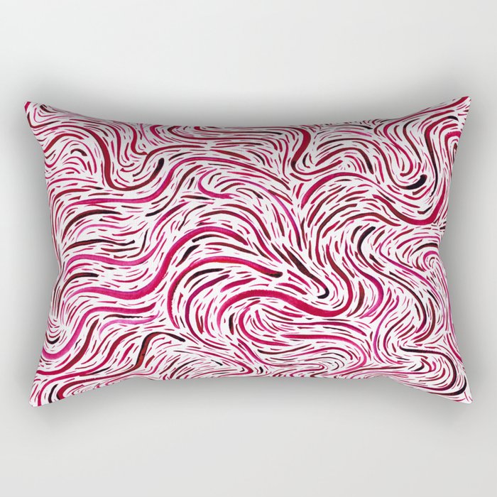 Upstream/Downstream - Red Rectangular Pillow