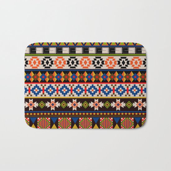 Colourful tribal Aztec patterns Bath Mat