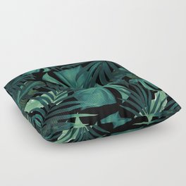 Tropical Jungle Night Leaves Pattern #1 #tropical #decor #art #society6 Floor Pillow