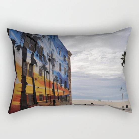 Venice Tropical Mural Rectangular Pillow