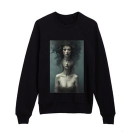 Mystic Gaze: Surreal Beauty Enshrouded in Mist Kids Crewneck