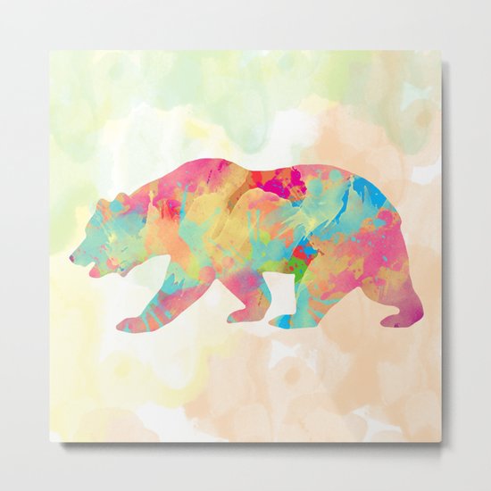 Abstract Bear Metal Print