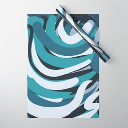 Abstract Blue Pattern Waves of Love Wrapping Paper