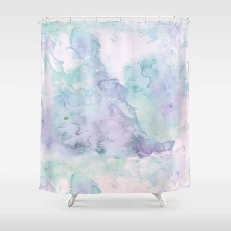 Pastel Modern Purple Lavender Hand Painted Watercolor Wash Shower