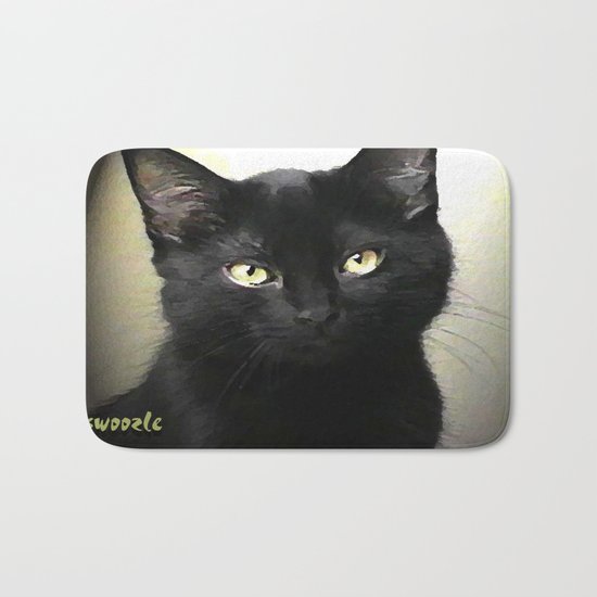 Swoozle's Black Cat in Repose Bath Mat
