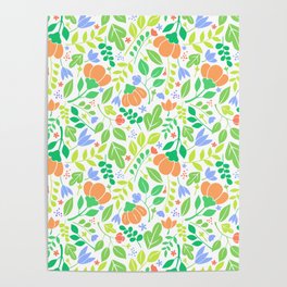 Lacy Floral Color Pattern Poster