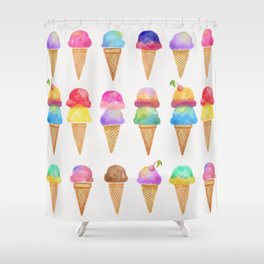 Summer Ice Cream Cones Shower Curtain